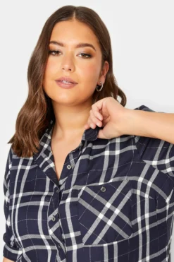 YOURS Curve Navy Blue Check Boyfriend Shirt 8 YOURS Curve Navy Blue Check Boyfriend Shirt -Outlet Stylo Wise Store 22c89821 c477 4f 131711 D scaled