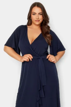 YOURS LONDON Curve Navy Blue Short Sleeve Ruffle Wrap Maxi Dress 8 YOURS LONDON Curve Navy Blue Short Sleeve Ruffle Wrap Maxi Dress -Outlet Stylo Wise Store 232330f5 334a 43 162143 D scaled