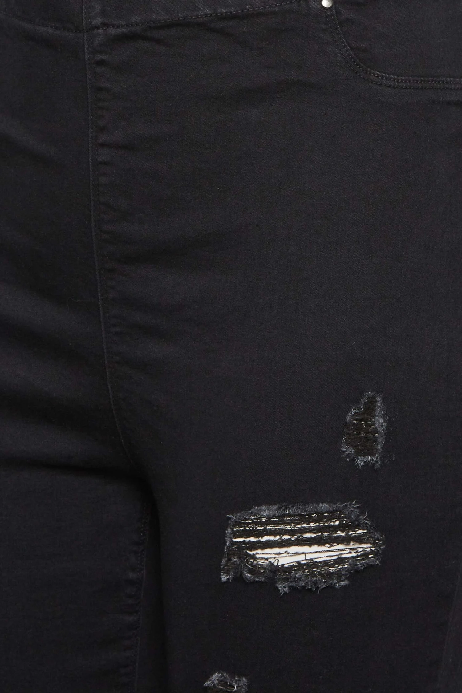 YOURS Curve Black Stretch Ripped Cropped JENNY Jeggings 4 YOURS Curve Black Stretch Ripped Cropped JENNY Jeggings - Image 4