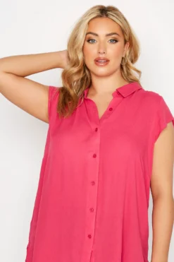 YOURS Curve Hot Pink Cap Sleeve Dipped Hem Shirt 8 YOURS Curve Hot Pink Cap Sleeve Dipped Hem Shirt -Outlet Stylo Wise Store 26295acd 1d63 4b 173951 D scaled