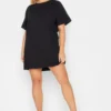 YOURS PETITE Curve Black Oversized T-Shirt Dress