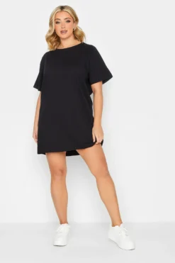 YOURS PETITE Curve Black Oversized T-Shirt Dress