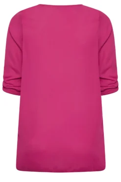 YOURS Curve Dark Pink Tab Sleeve Blouse 11 YOURS Curve Dark Pink Tab Sleeve Blouse -Outlet Stylo Wise Store 27545293 76ce 42 174258 Y scaled