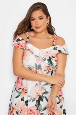 YOURS LONDON Curve White & Pink Floral Bardot Midi Dress 8 YOURS LONDON Curve White & Pink Floral Bardot Midi Dress -Outlet Stylo Wise Store 279bd88b 122c 45 162216 D scaled