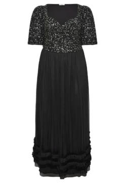 LUXE Curve Black Sequin Sweetheart Ruffle Maxi Dress -Outlet Stylo Wise Store 27f796a2 08b8 42 161991 X scaled