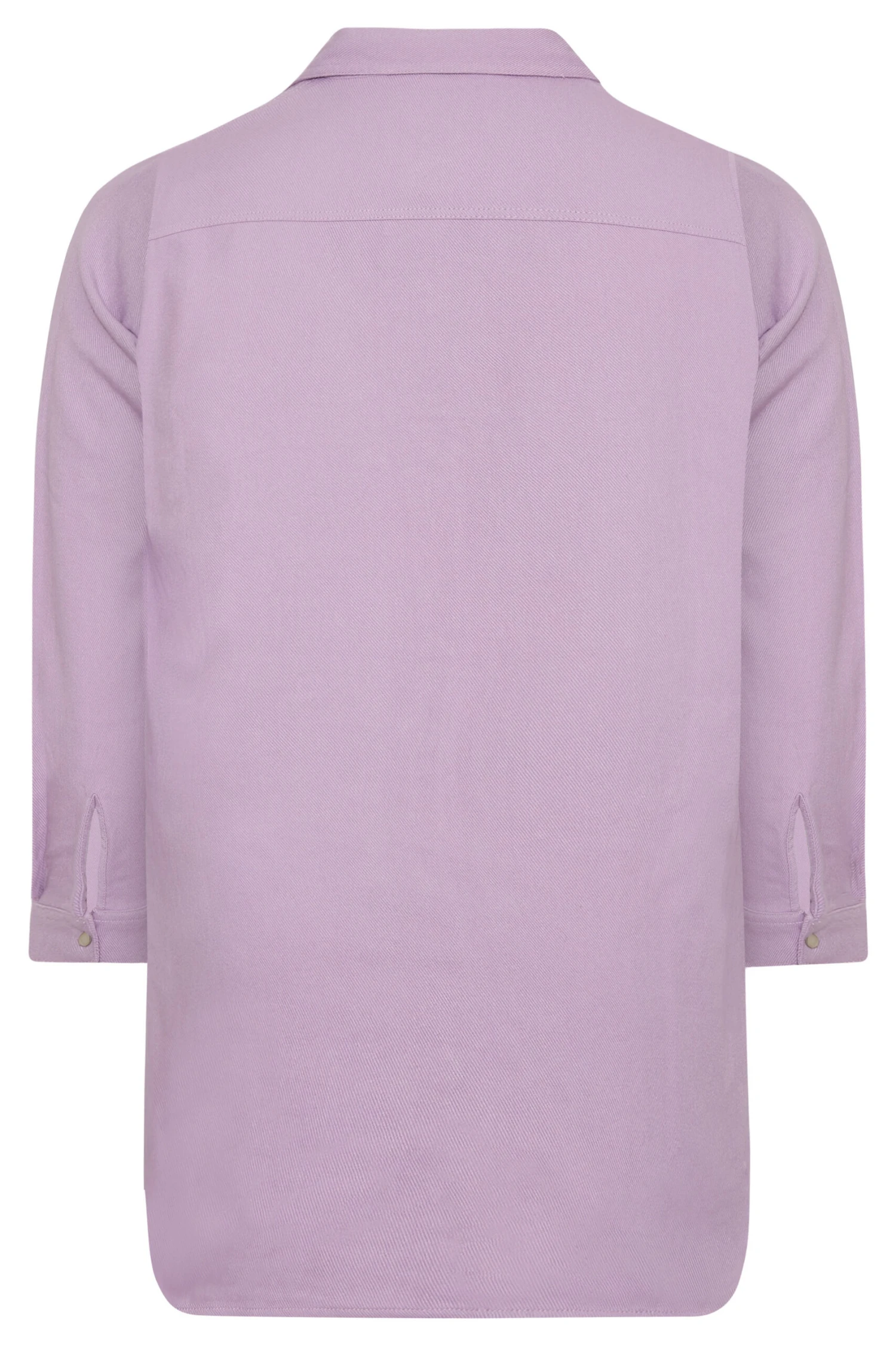YOURS Curve Lilac Purple Distressed Denim Shirt 6 YOURS Curve Lilac Purple Distressed Denim Shirt - Image 6