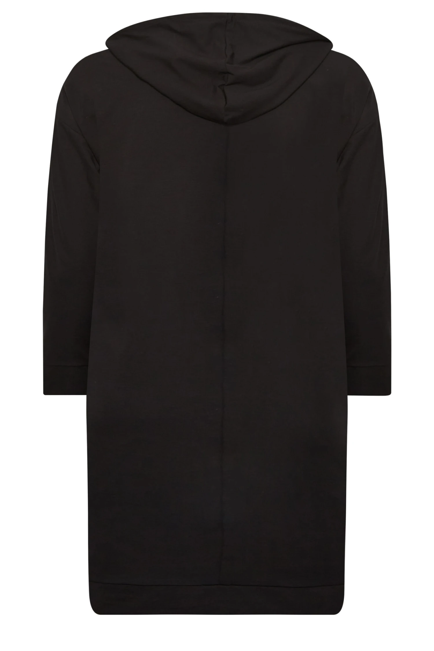 YOURS Curve Black Pocket Hoodie Dress 6 YOURS Curve Black Pocket Hoodie Dress - Image 6