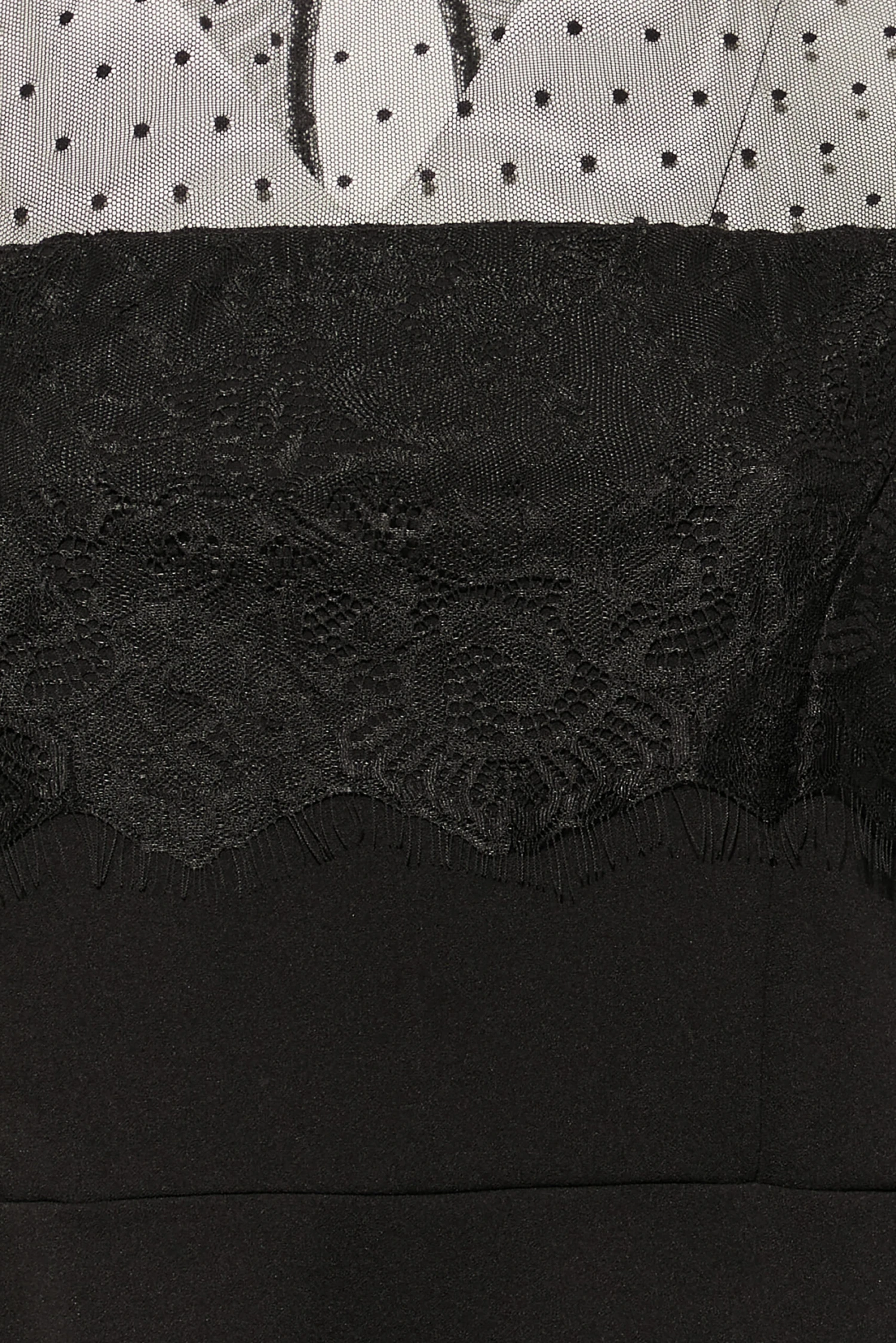 YOURS LONDON Curve Black Lace Sleeve Skater Dress 4 YOURS LONDON Curve Black Lace Sleeve Skater Dress - Image 4