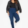 YOURS FOR GOOD Curve Mid Blue Stretch Pull On JENNY Jeggings