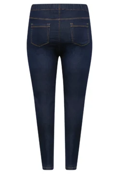 YOURS Curve Indigo Blue Distressed Hem Stretch Jeggings -Outlet Stylo Wise Store 2946aea0 00ef 45 143094 Y scaled