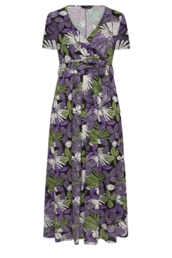 YOURS Curve Purple & Green Leaf Print Maxi Dress -Outlet Stylo Wise Store 294799d0 e738 4c 301609 X scaled