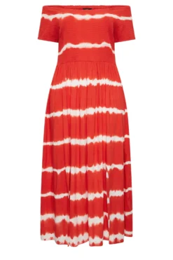 YOURS Curve Red Tie Dye Bardot Maxi Dress -Outlet Stylo Wise Store 29b71709 75aa 4e 137344 X scaled