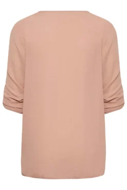 YOURS Curve Blush Pink Tab Sleeve Blouse 11 YOURS Curve Blush Pink Tab Sleeve Blouse -Outlet Stylo Wise Store 2a32af27 36d4 49 174257 Y scaled