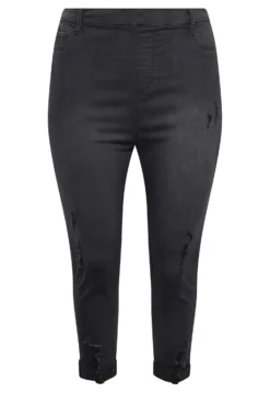 YOURS Curve Washed Black Cropped Stretch Ripped GRACE Jeggings -Outlet Stylo Wise Store 2a6b0c9b ee19 44 144708 X scaled
