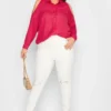 YOURS Curve Hot Pink Cold Shoulder Shirt