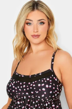 YOURS Curve Black Spot Print Mesh Panel Swimdress -Outlet Stylo Wise Store 2b150748 a730 43 150305 D scaled