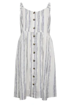 YOURS Curve White Stripe Button Lined Strappy Sundress -Outlet Stylo Wise Store 2d77a058 9d0c 48 137356 X scaled
