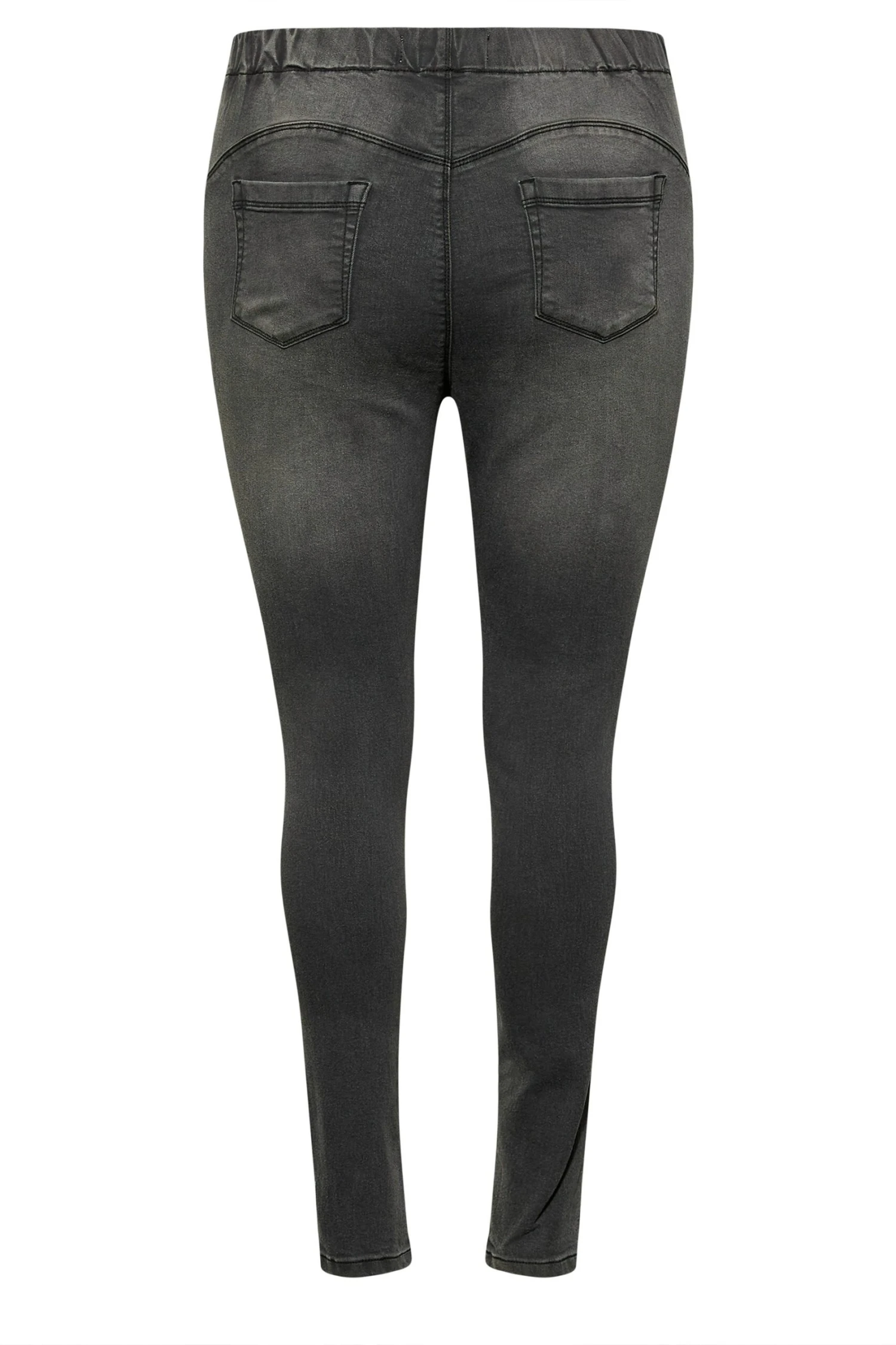 YOURS Curve Black Washed Pull On Bum Shaper Stretch LOLA Jeggings 5 YOURS Curve Black Washed Pull On Bum Shaper Stretch LOLA Jeggings - Image 5