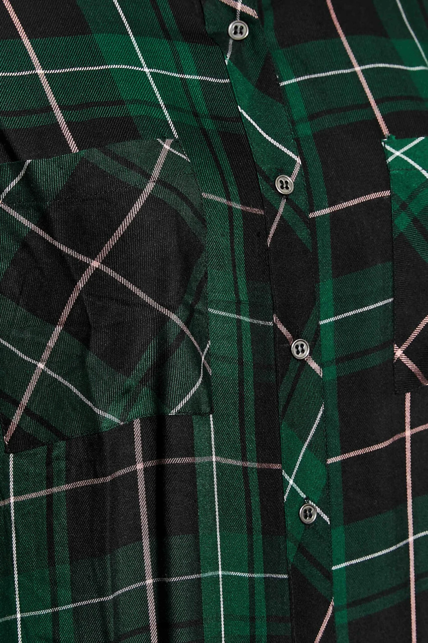YOURS Curve Green Checked Button Through Shirt 4 YOURS Curve Green Checked Button Through Shirt - Image 4