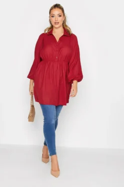 LIMITED COLLECTION Curve Red Peplum Blouse