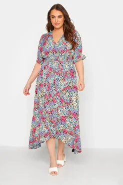 LIMITED COLLECTION Curve Pink & Blue Ditsy Print Hanky Hem Midi Dress 11 LIMITED COLLECTION Curve Pink & Blue Ditsy Print Hanky Hem Midi Dress -Outlet Stylo Wise Store 2f5c55bc 2508 4d 214367 A scaled