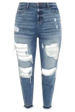YOURS FOR GOOD Curve Mid Blue Extreme Distressed MOM Jeans 9 YOURS FOR GOOD Curve Mid Blue Extreme Distressed MOM Jeans -Outlet Stylo Wise Store 31d1fd43 d231 44 142653 F scaled