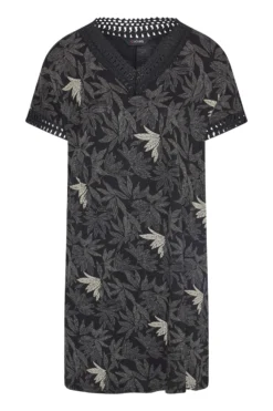 YOURS Curve Black Leaf Print Contrast Trim Tunic Dress 10 YOURS Curve Black Leaf Print Contrast Trim Tunic Dress -Outlet Stylo Wise Store 3219dbac 2025 40 300735 X scaled