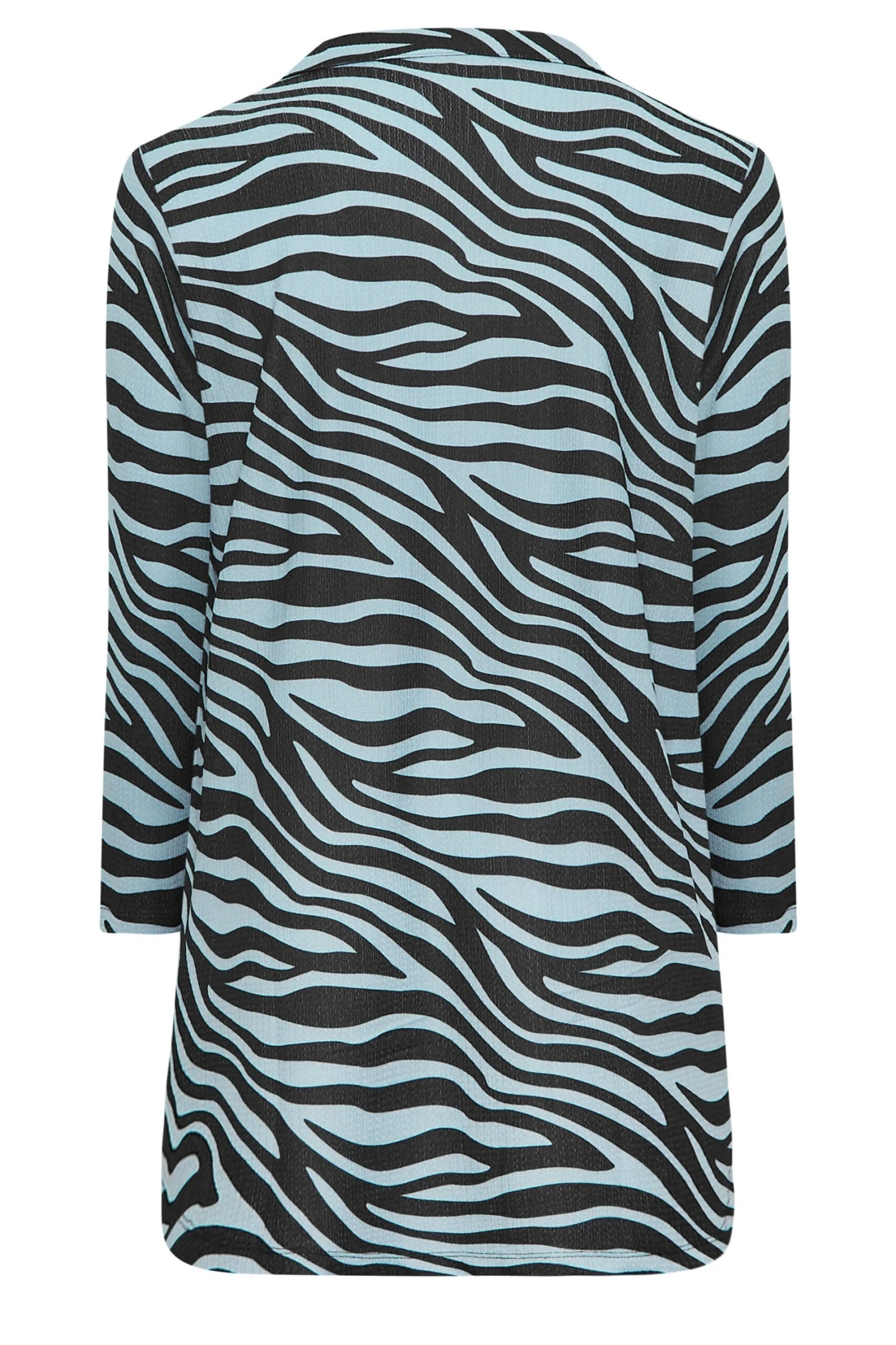 YOURS Curve Blue & Black Zebra Print Shirt 6 YOURS Curve Blue & Black Zebra Print Shirt - Image 6