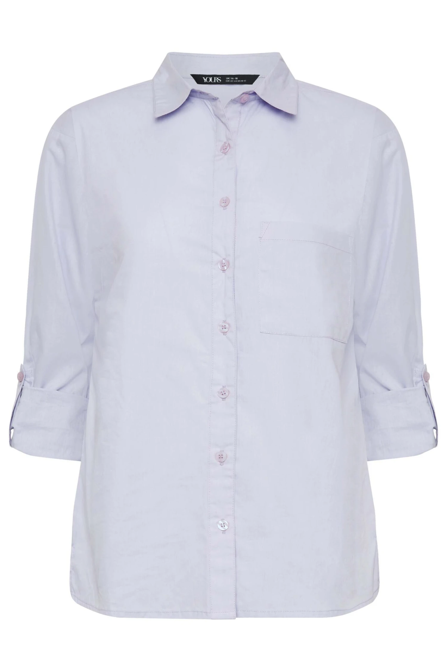 YOURS PETITE Curve Lilac Purple Oversized Cotton Shirt 3 YOURS PETITE Curve Lilac Purple Oversized Cotton Shirt - Image 3