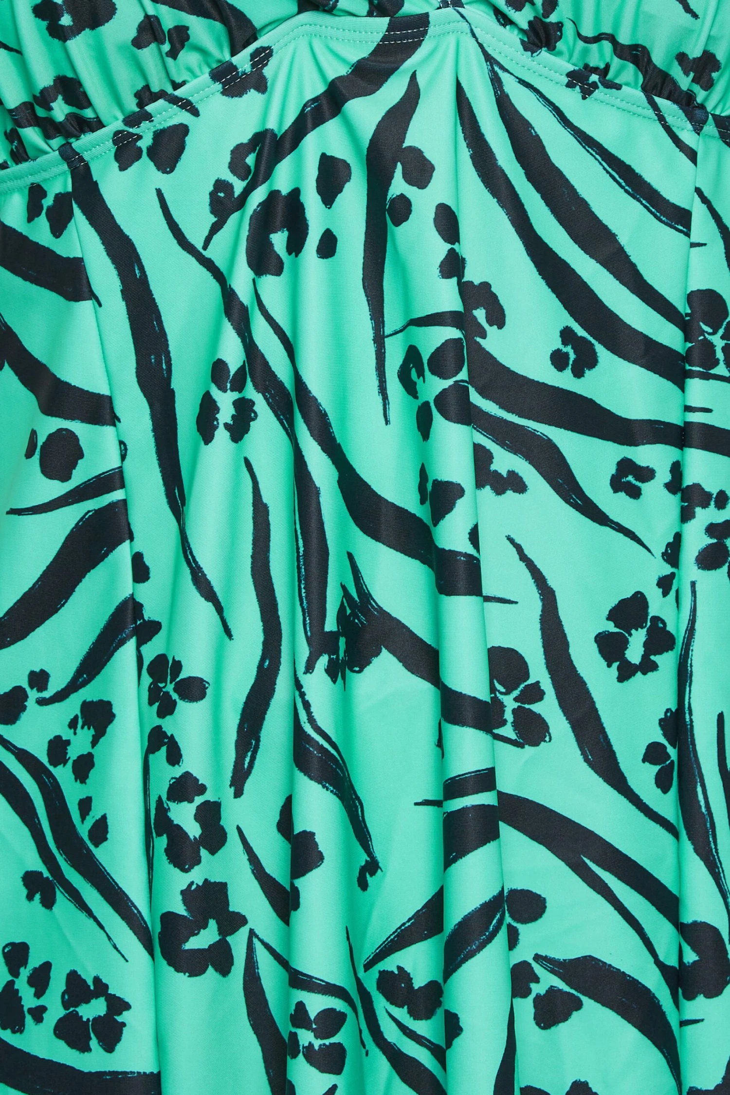YOURS Curve Turquoise Green Animal Print Tummy Control Swim Dress 4 YOURS Curve Turquoise Green Animal Print Tummy Control Swim Dress - Image 4