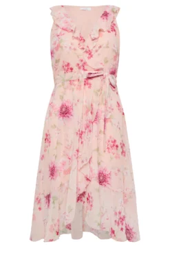 YOURS LONDON Curve Pink Floral Print Double Ruffle Wrap Dress -Outlet Stylo Wise Store 36164bcb fe3a 4d 162054 X scaled