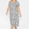 YOURS PETITE Curve White Dalmatian Print Midi Tea Dress