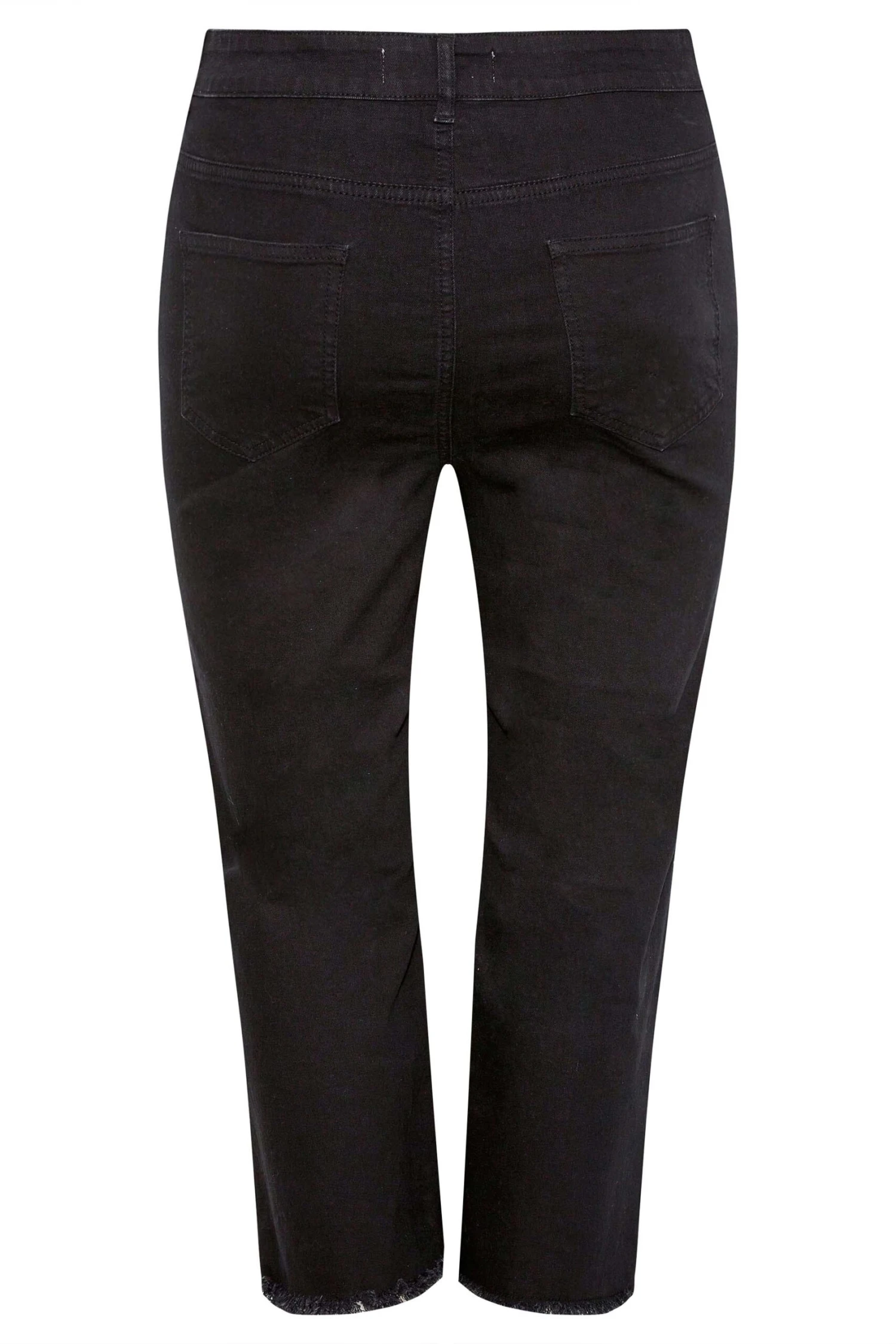 YOURS Curve Black Stretch Wide Leg Cropped Jeans 5 YOURS Curve Black Stretch Wide Leg Cropped Jeans - Image 5