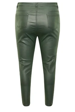 YOURS Curve Green Coated Skinny Stretch AVA Jeans -Outlet Stylo Wise Store 37570989 4446 4b 143054 Y scaled