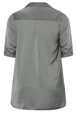 YOURS Curve Grey Satin Shirt -Outlet Stylo Wise Store 3785dba3 4564 49 174229 Y scaled