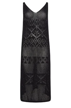 YOURS Curve Black Crochet Midaxi Dress -Outlet Stylo Wise Store 383f3b57 37ef 45 192857 XR scaled