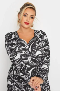 LIMITED COLLECTION Curve Black Swirl Print Ruched Midi Dress 8 LIMITED COLLECTION Curve Black Swirl Print Ruched Midi Dress -Outlet Stylo Wise Store 384d5584 6721 48 215211 D scaled