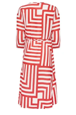 YOURS PETITE Curve Red Geometric Print Wrap Dress