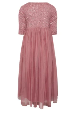 LUXE Curve Dark Pink Sequin Hand Embellished Maxi Dress -Outlet Stylo Wise Store 398e8be4 fa47 45 161986 Y scaled