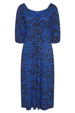 LIMITED COLLECTION Curve Navy Blue Leopard Print Wrap Milkmaid Dress -Outlet Stylo Wise Store 3ab5d6f1 b489 43 214470 X scaled