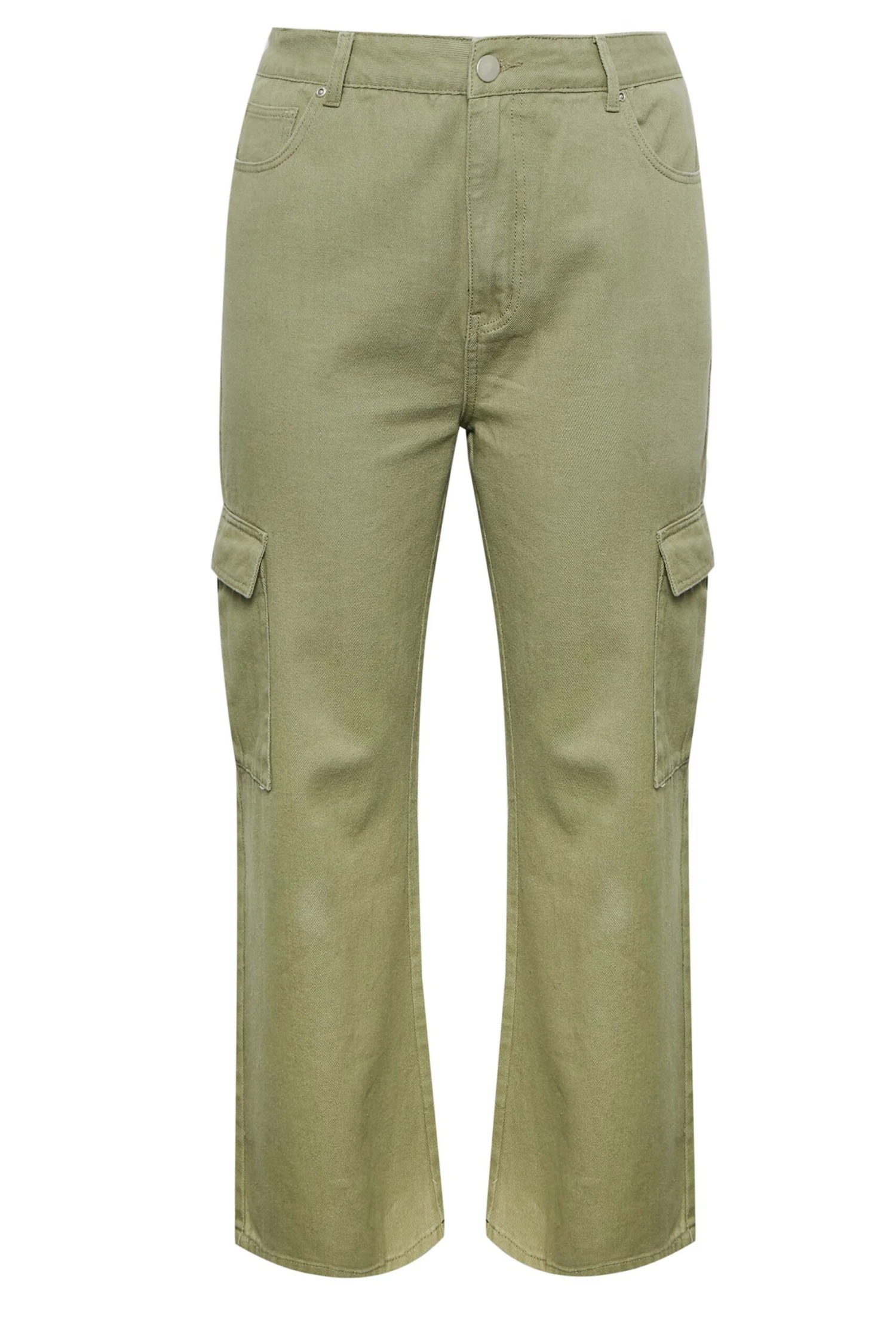 YOURS Curve Khaki Green Cargo Jeans 4 YOURS Curve Khaki Green Cargo Jeans - Image 4