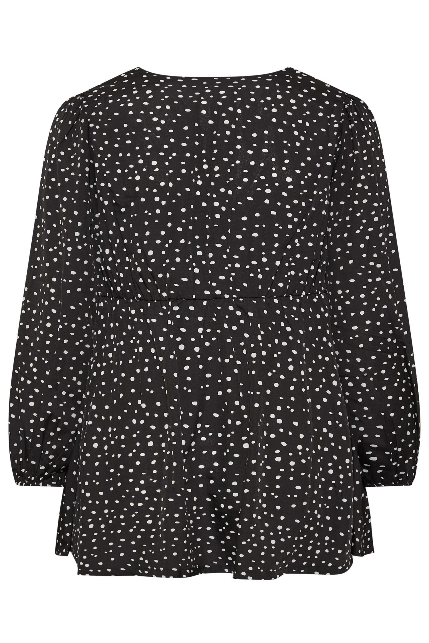 LIMITED COLLECTION Curve Black Spot Print Peplum Blouse 6 LIMITED COLLECTION Curve Black Spot Print Peplum Blouse - Image 6