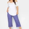 YOURS Curve Purple Stretch Cropped Jeans