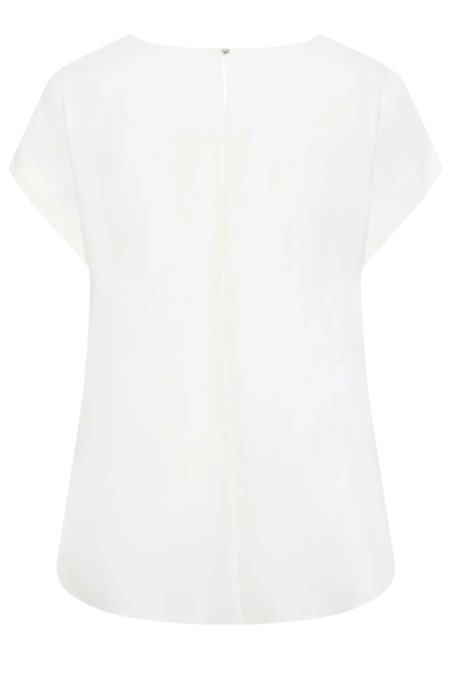 YOURS Curve White Tab Sleeve Blouse 6 YOURS Curve White Tab Sleeve Blouse - Image 6