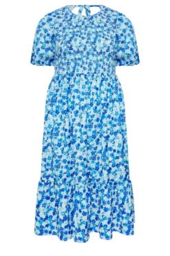 LIMITED COLLECTION Curve Blue Ditsy Print Shirred Midaxi Dress -Outlet Stylo Wise Store 3e07ca04 e9e0 41 215539 X scaled