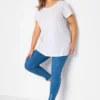 YOURS FOR GOOD Curve Mid Blue Cat Scratch Stretch JENNY Jeggings