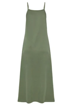 YOURS PETITE Curve Khaki Green Strappy Maxi Slip Dress