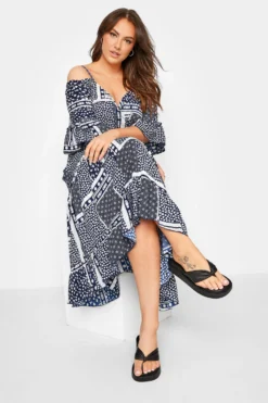 LIMITED COLLECTION Curve Navy Blue Patchwork Print Cold Shoulder Dress 8 LIMITED COLLECTION Curve Navy Blue Patchwork Print Cold Shoulder Dress -Outlet Stylo Wise Store 4193995b 29c6 4a 217037 D scaled