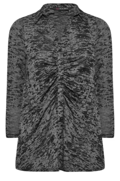 YOURS Curve Black Burnout Ruched Front Shirt -Outlet Stylo Wise Store 427dbcf9 b311 4d 174210 X scaled
