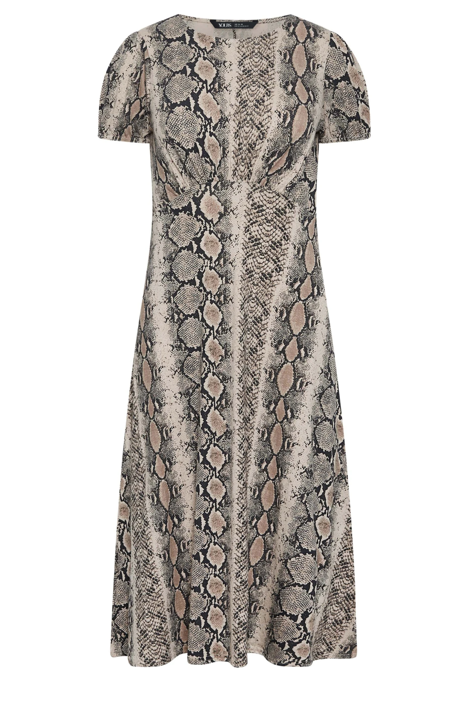 YOURS PETITE Curve Black Snake Print Midi Dress 5 YOURS PETITE Curve Black Snake Print Midi Dress - Image 5